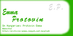emma protovin business card